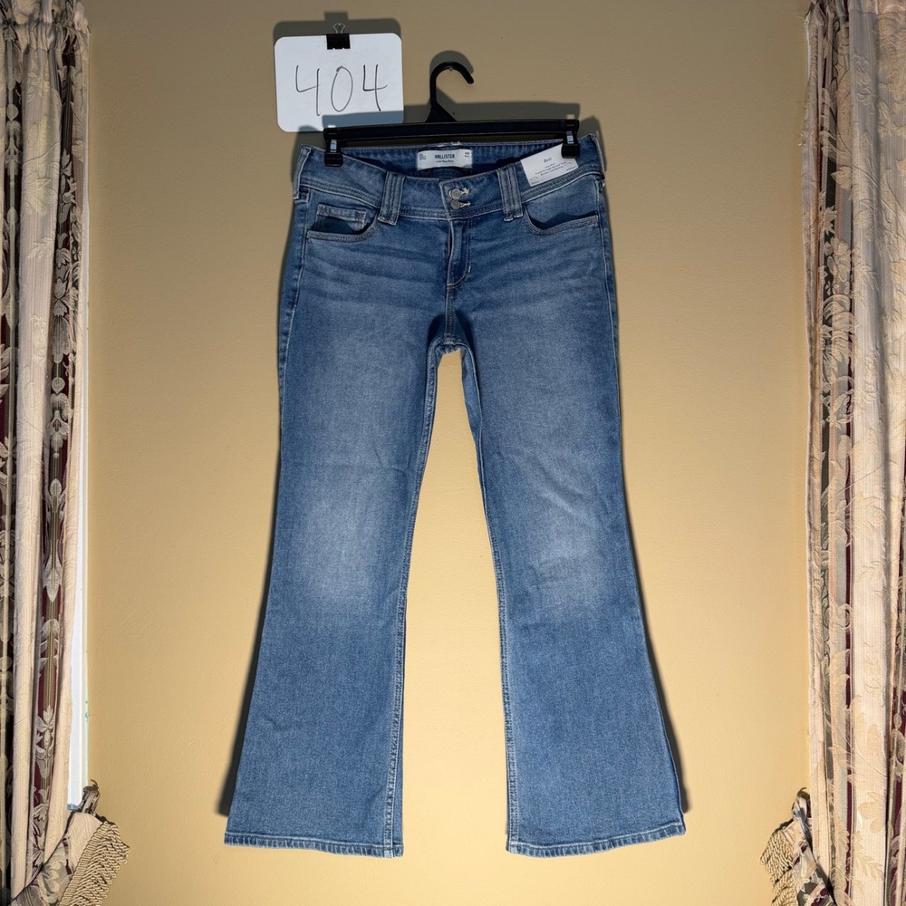 Hollister Low Rise Bootcut Jeans Womens 10S W30 Short Embroidered Pockets NWT